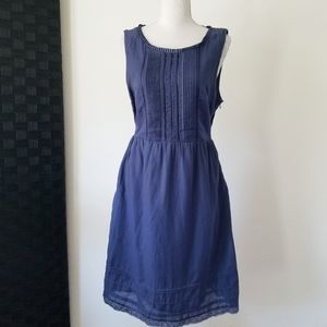 Anthro Moulinette Soeurs Blue Swiss Dot Dress L